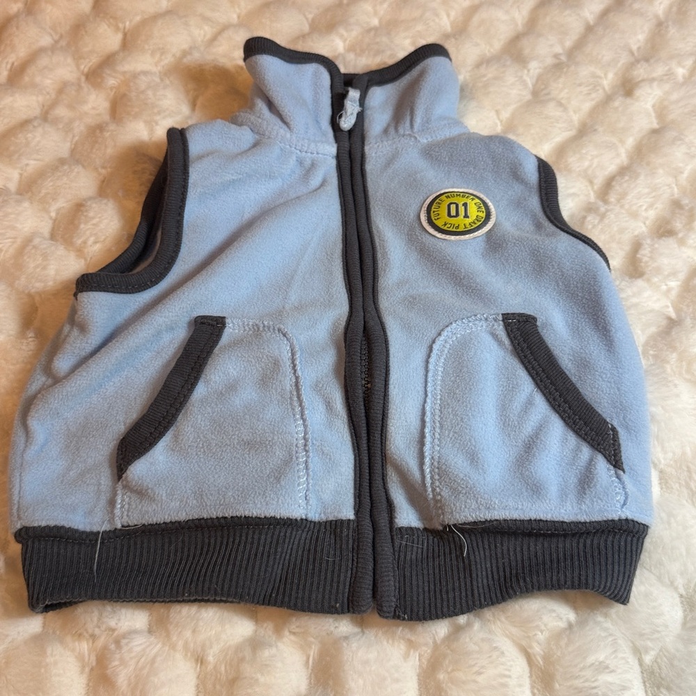 Blue and Black Fleece Vest
